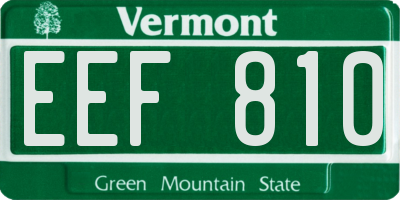VT license plate EEF810