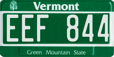 VT license plate EEF844