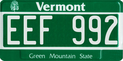 VT license plate EEF992