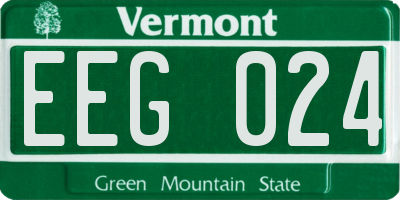 VT license plate EEG024