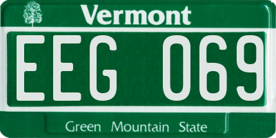 VT license plate EEG069