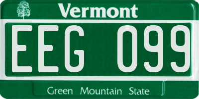 VT license plate EEG099