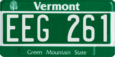 VT license plate EEG261