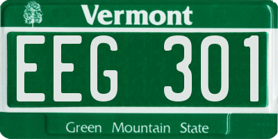 VT license plate EEG301