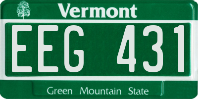 VT license plate EEG431