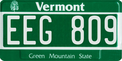 VT license plate EEG809