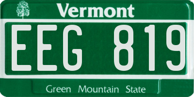 VT license plate EEG819