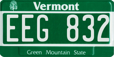 VT license plate EEG832