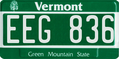 VT license plate EEG836