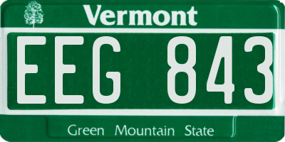 VT license plate EEG843