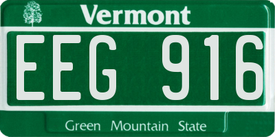 VT license plate EEG916