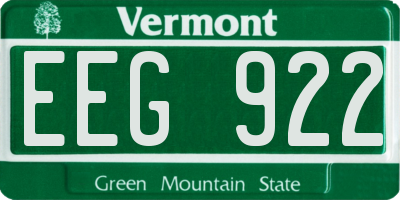 VT license plate EEG922