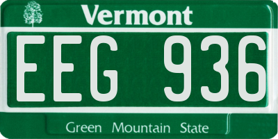 VT license plate EEG936