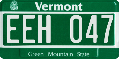 VT license plate EEH047