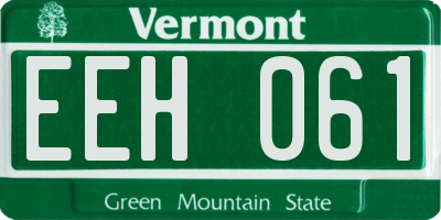 VT license plate EEH061