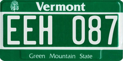 VT license plate EEH087