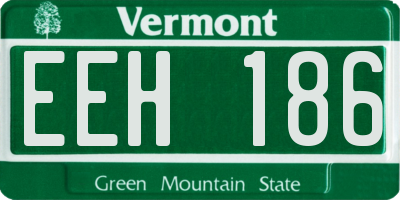 VT license plate EEH186