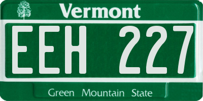VT license plate EEH227