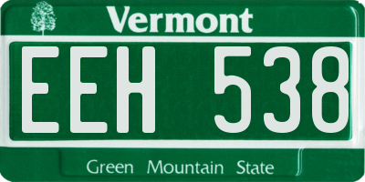 VT license plate EEH538