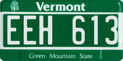 VT license plate EEH613