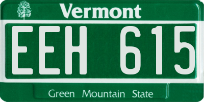 VT license plate EEH615