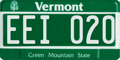 VT license plate EEI020