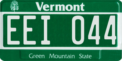 VT license plate EEI044