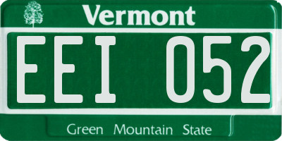 VT license plate EEI052