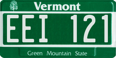 VT license plate EEI121