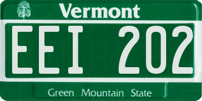 VT license plate EEI202