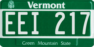VT license plate EEI217