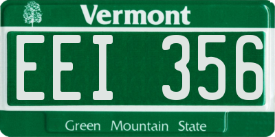 VT license plate EEI356