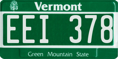 VT license plate EEI378