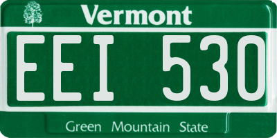 VT license plate EEI530