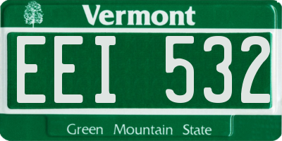 VT license plate EEI532