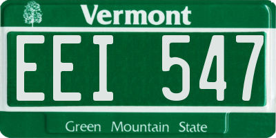 VT license plate EEI547
