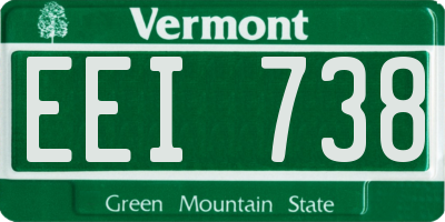 VT license plate EEI738