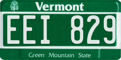 VT license plate EEI829