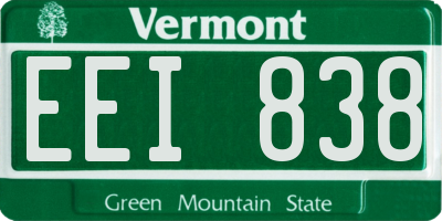 VT license plate EEI838