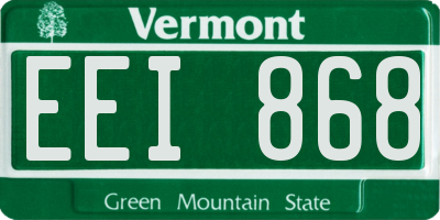 VT license plate EEI868