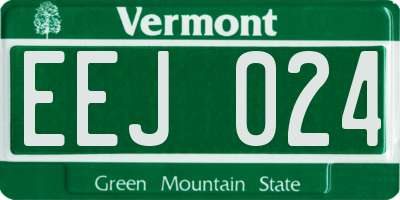 VT license plate EEJ024