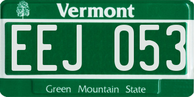 VT license plate EEJ053