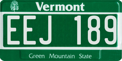 VT license plate EEJ189