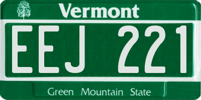 VT license plate EEJ221