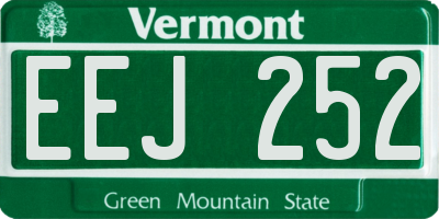 VT license plate EEJ252
