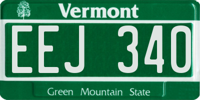 VT license plate EEJ340