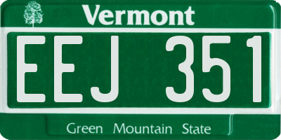 VT license plate EEJ351