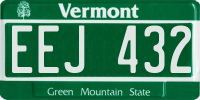 VT license plate EEJ432