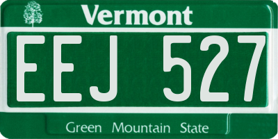 VT license plate EEJ527