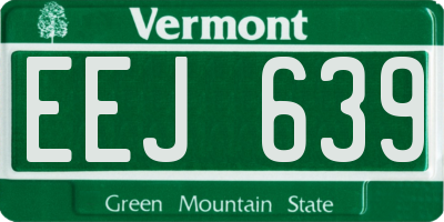 VT license plate EEJ639